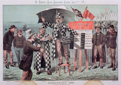 ドンカスター、 &39;セント。スティーブンのレビュープレゼンテーション漫画」、1887年9月17日 作： Tom Merry